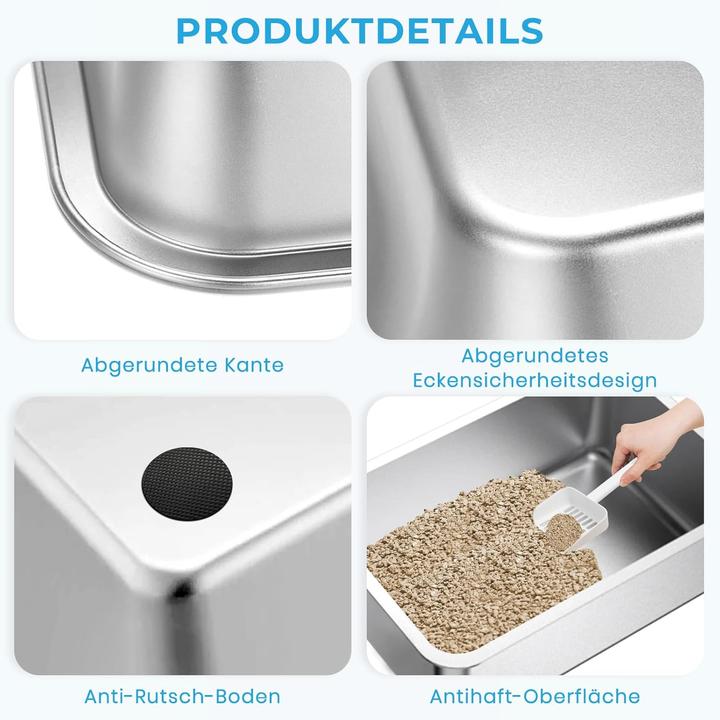 Image du produit Lohofrnny Anti-Rutsch Katzenklo, geruchsfrei und leicht zu reinigen (Bac à litière ouvert)