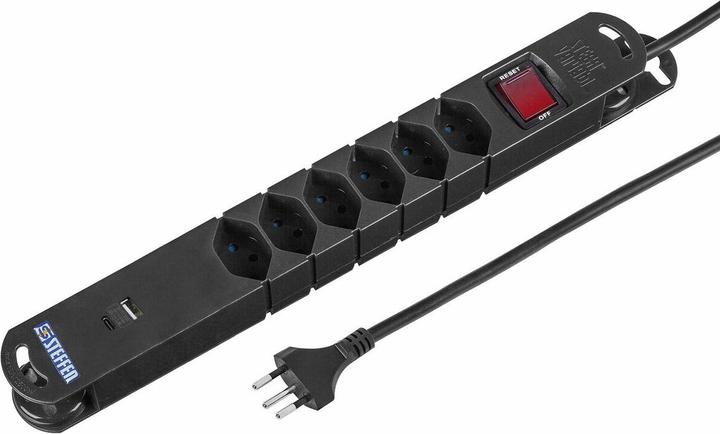 Steffen Variabl (6 x, USB-A, Typ 13, USB-C, 3 m)