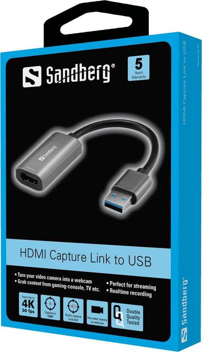 Produktbild Sandberg HDMI Capture Link to USB (USB-A, 12 cm)