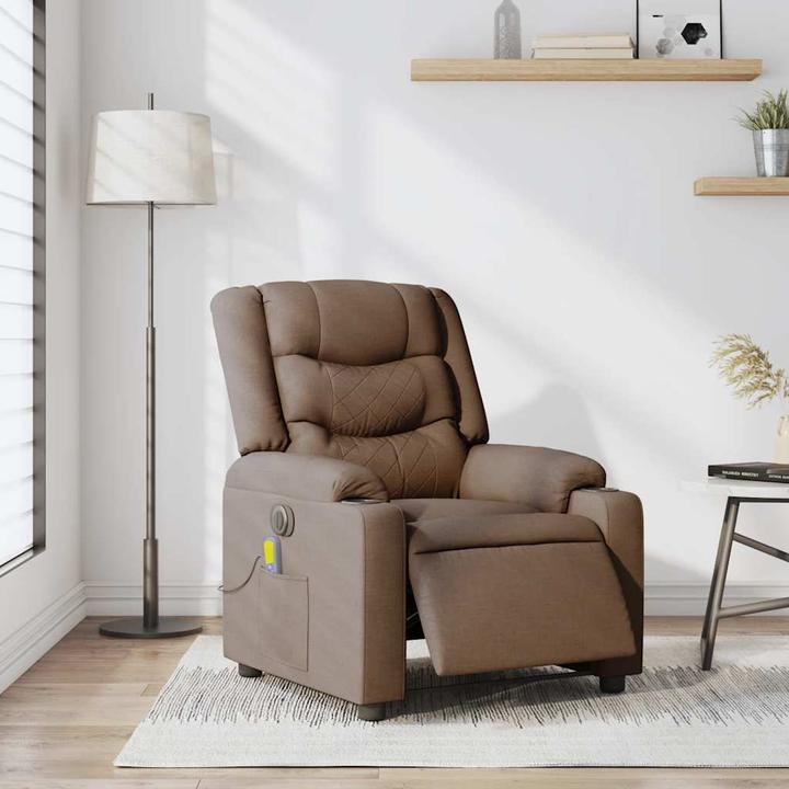 Actual product image vidaXL Massage chair electric brown fabric