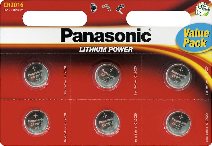 Immagine prodotto Panasonic Potenza al litio CR2032 (6 pz., CR2032, 220 mAh)