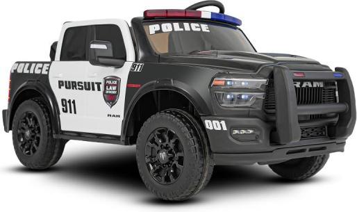 Image du produit Es-toys Elektro Kinderauto Polizei Dodge RAM 2500 „Rebel“ 24V Mit Ledersitz, 2 Sitzer und EVA Reifen (24 V)