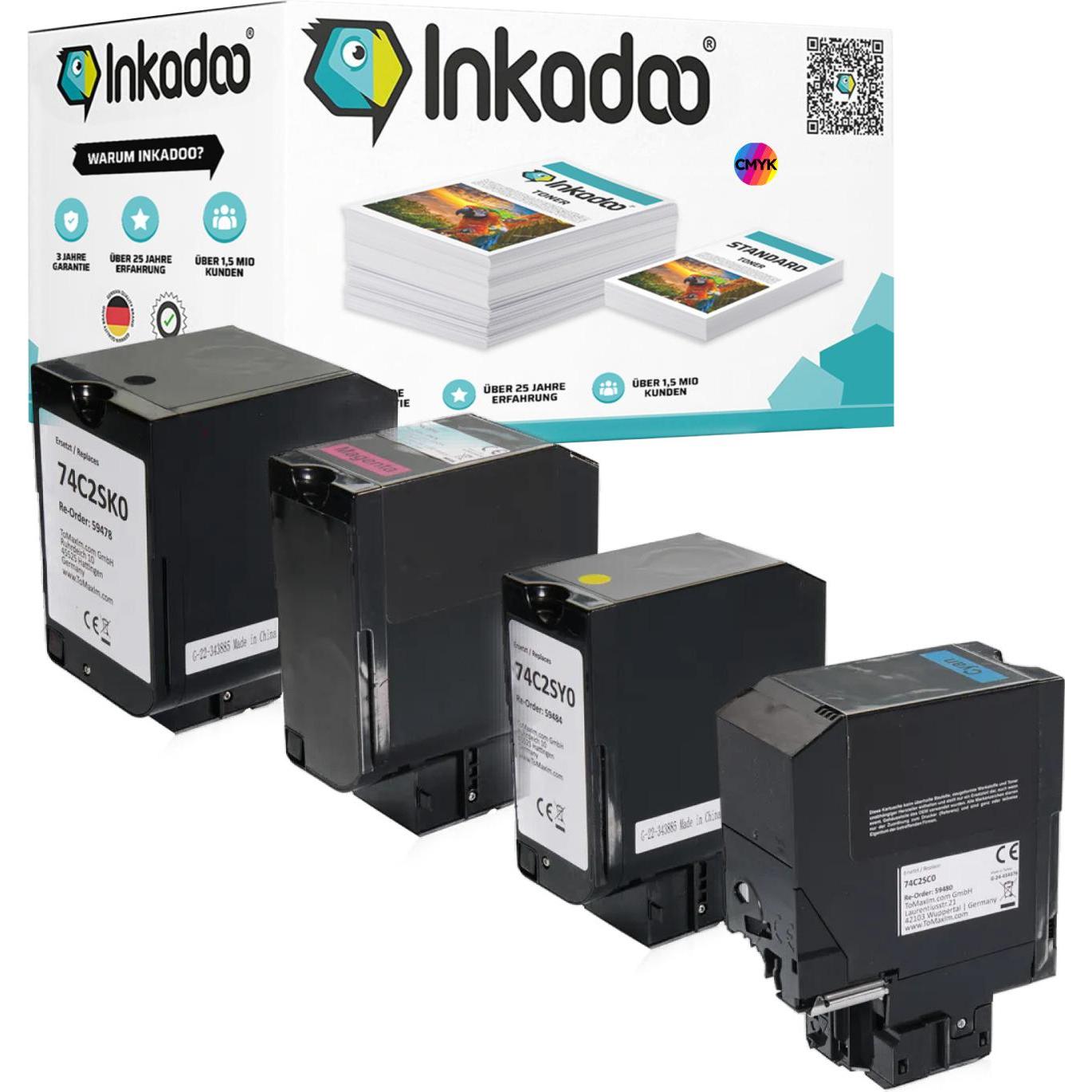 Inkadoo, Toner, Toner kompatibel mit Lexmark 74C20Y0 Toner