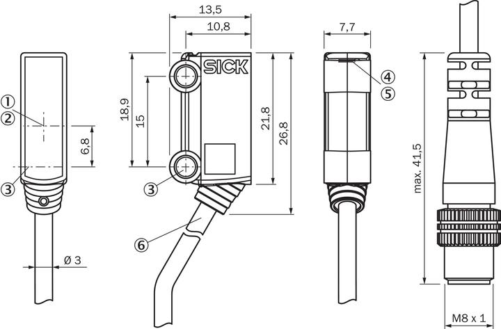 Actual product image Sick Miniature photoelectric sensors (1.20 m)