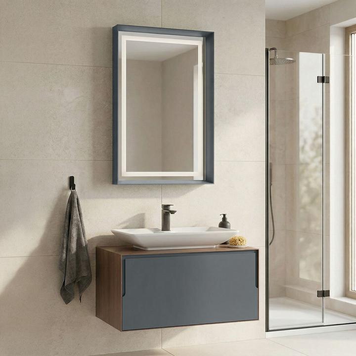 Produktbild Homitis Craft 80 Bathroom Cabinet With Sink & Mirror Set (2 Pieces)
