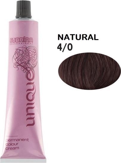 Produktbild Konjac Sponge Permanentes Haarfärbemittel Subrina Professional Unique 4/0, Mittelbraun, 100ml (40 Mittelbraun (Kastanie))