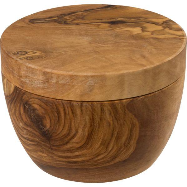 Zassenhaus Salztopf Olivenholz 7 x 9,5 cm, Vorratsbehälter, Braun