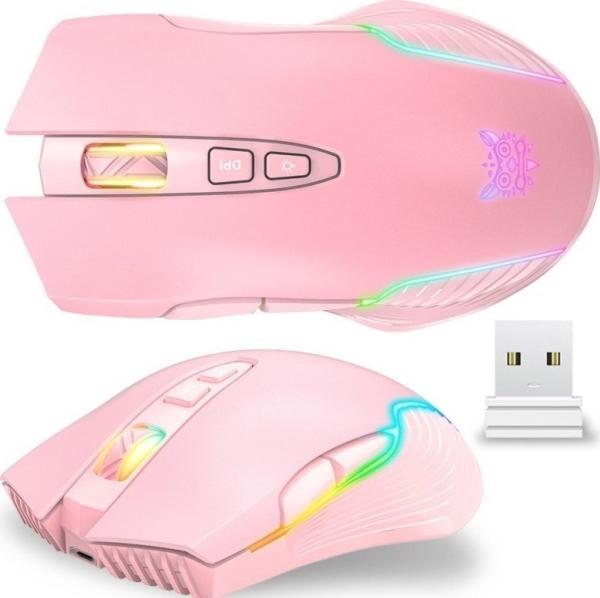 Produktbild Onikuma Mysz bezprzewodowa CW905 RGB różowa