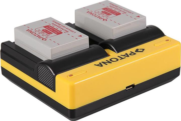 Image du produit Patona Chargeur double pour Canon NB-7L Powershot G10 G11 G12 incl. câble micro-USB (Chargeur de batterie d'appareil photo)