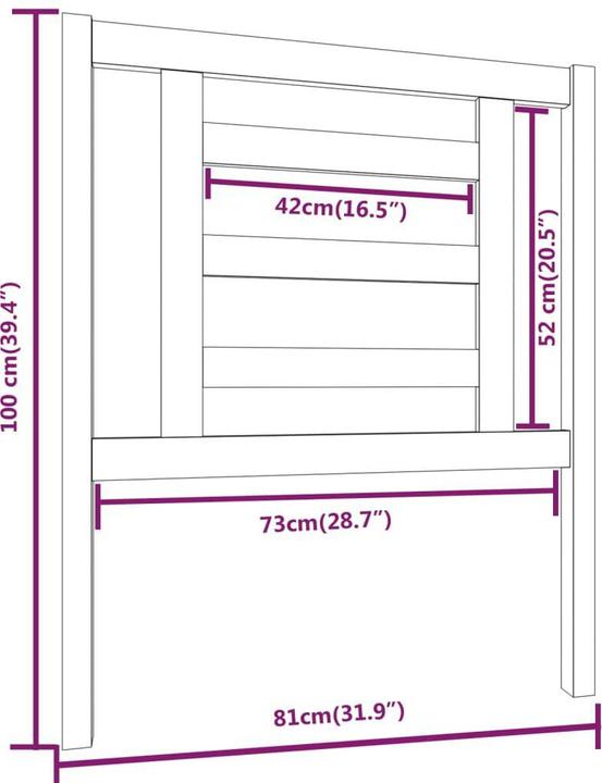 Image du produit vidaXL Kopfteil (81 x 4 x 100 cm)