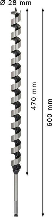 Actual product image Bosch Professional Zubehör PRO Wood Wood auger bit, 28 x 470 x 600 mm (28 mm)