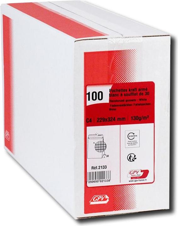 Produktbild GPV Faltenversandtaschen C4, 229 x 324 mm, ohne Fenster (100 x)