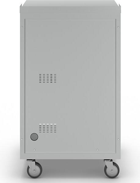 Actual product image eurokraft basic PC desk, mobile, HxWxD 1170 x 690 x 590 mm, light grey RAL 7035. (69 cm, 117 cm)