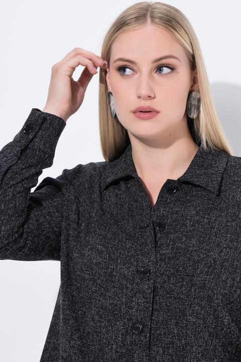 Immagine prodotto Ulla Popken Giacca sale e pepe con collo da camicia e abbottonatura (50, 52)