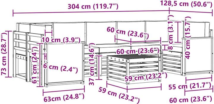 Produktbild vidaXL Outdoor-Sofa