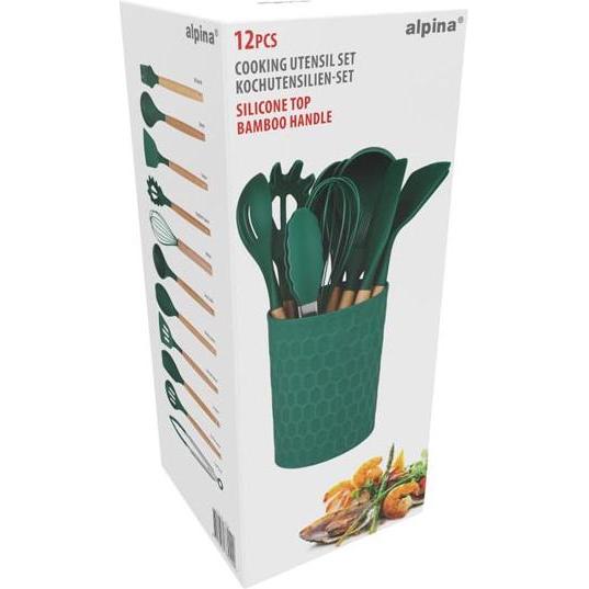 alpina Cooking Utensil Sets 12pc/set, Utensili da cucina, Verde, Marrone