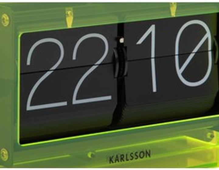 Productafbeelding Karlsson Tafelklok Boxed Flip - Geel - 20.7x7.1x11.7cm - Scandinavisch