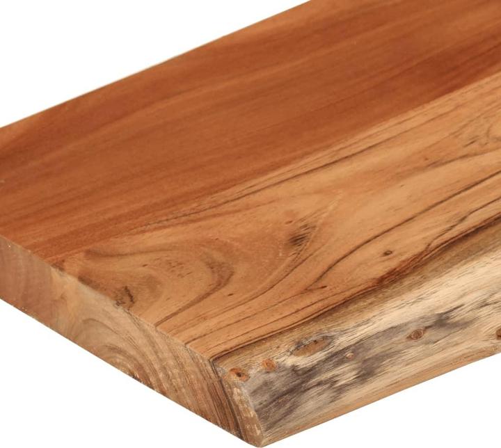 Immagine prodotto vidaXL Piano del tavolo rettangolare con bordo ad albero Piano del mobile in legno massiccio di acacia (80 x 40 x 2,5 cm)
