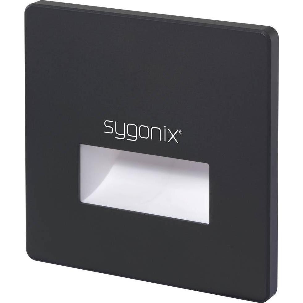 Sygonix, Wandleuchte + Deckenleuchte, SY-6179432 LED-Wandeinbauleuchte 1.2 W LED Schwarz (45 lm)