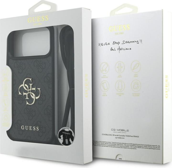 Productafbeelding Guess Etui 4G Big Logo Cord Stap Crossbody do iPhone 17 Pro Max czarny (Apple iPhone 17 Pro Max)