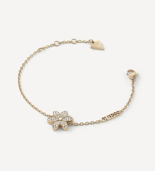 Produktbild Guess Beautiful gold plated bracelet with White Lotus flower JUBB04144JWYG - Length: 18.5 cm (18.50 cm, Edelstahl)
