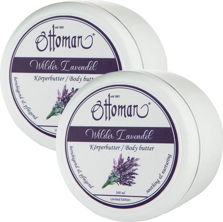 Immagine prodotto Ottoman Set di 2 burri per il corpo alla lavanda da 300 ml, trattamento per il corpo ricco di proprietà (Crema corpo, 300 ml)