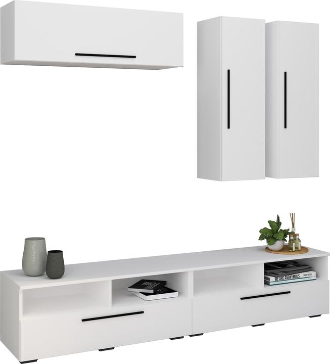 Produktbild VCM TV Lowboard Fernsehschrank Schrankwand Wohnzimmer Anbauwand Wohnwand Arila XL (190 x 40 x 200 cm)