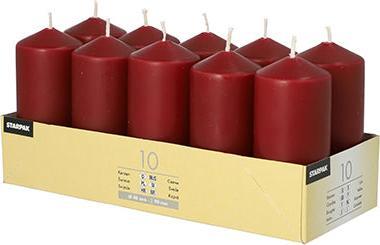 Immagine prodotto Papstar Candele a colonna, 40 mm, bordeaux, confezione da 10 Diametro: 40 mm, Altezza: 90 mm, Tempo di (10 pz.)