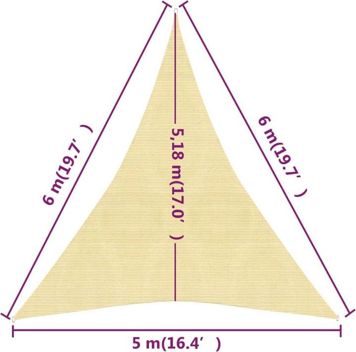 Produktbild vidaXL Sonnensegel (600 x 500 cm)