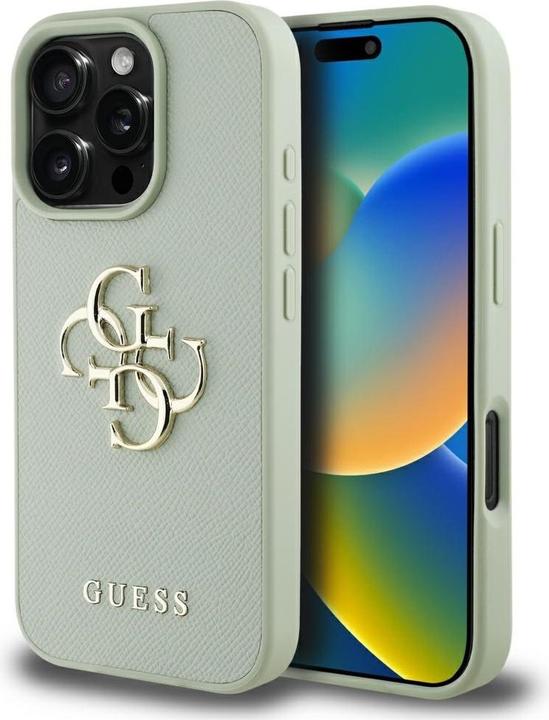 Actual product image Guess Hardcase PU Grained Big 4G and Classic Logo Case for iPhone 16 Pro 6,3" Green (Apple iPhone 16 Pro)