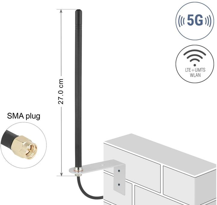 Actual product image Delock 5G LTE antenna SMA connector (3G, 5G, GSM, Lora)