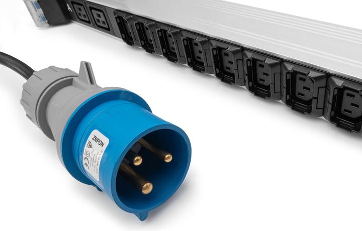 Produktbild Digitus Basis IT PDU, 1-phasig 32A, 24 x C13, 4 x C19, 3 m Zuleitung, IEC 60309 32 A Stecker