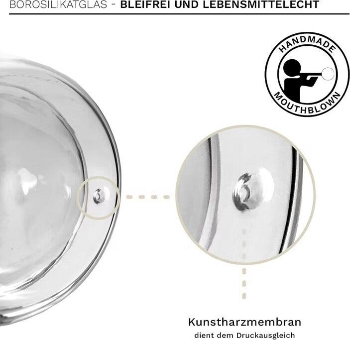 Produktbild Creano Thermoglas Thermobecher Geschenkset für Heiss und Kaltgetränke 250 ml No.2 (250 ml, 4 x)