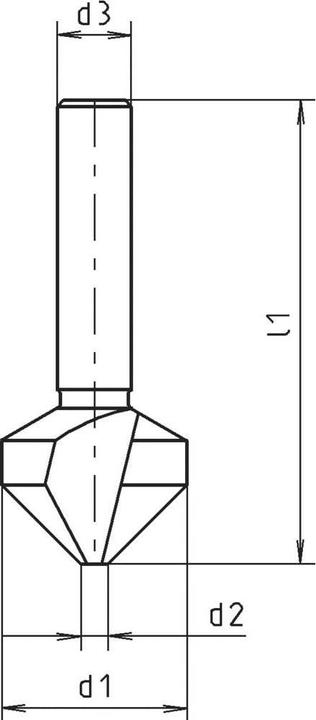 Produktbild Alpen HSSKegelsenker3FlächenschaftungleicheTeilungC (25 mm)