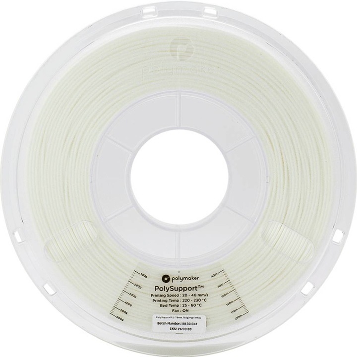 Produktbild Polymaker PD04002 Polysupport Breakaway Filament Supportmaterial 2.85 mm 750 g (2.85 mm, 750 g, Weiss)