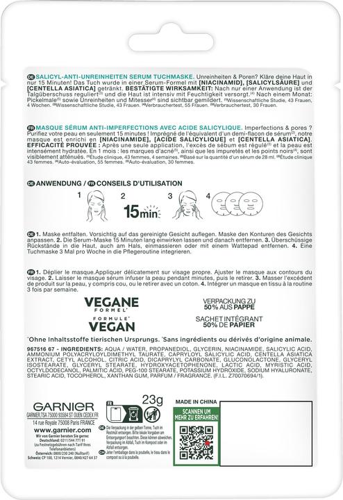Actual product image Garnier Tissue Mask (23 g)