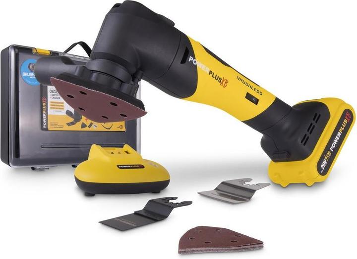Produktbild Powerplus Oszillierendes Multitool bürstenlos 20V - inkl. Akku 20V 2.0Ah und Ladegerät - 14 Acc.