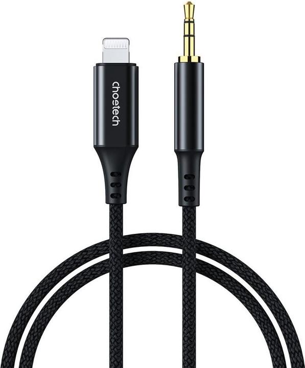 Choetech (Non-MFI ) lightening to 3.5mm male audio cable 1meter, braid material (1 m, AUX Kabel)