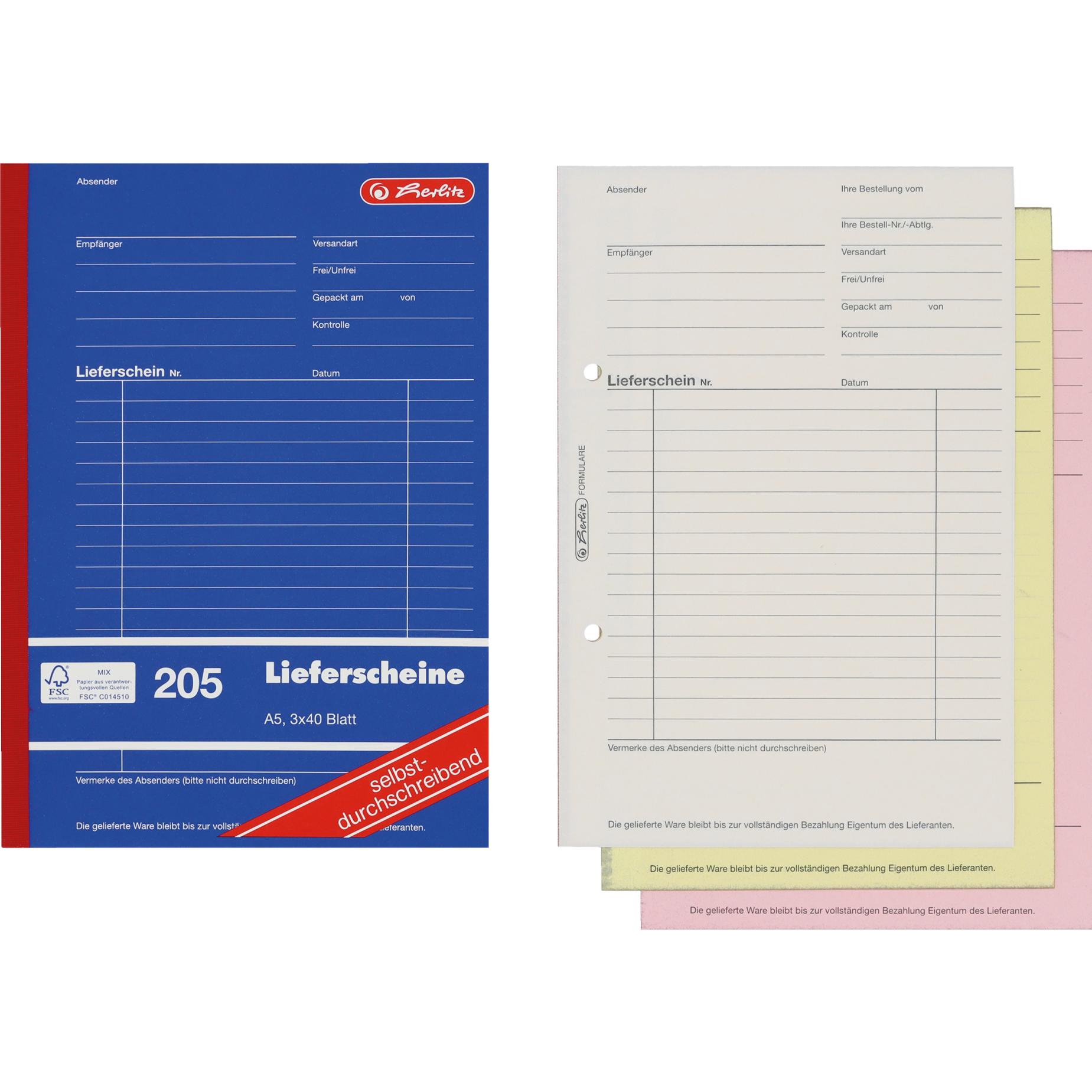Herlitz, Polizza di versamento, 883546 (40 x)