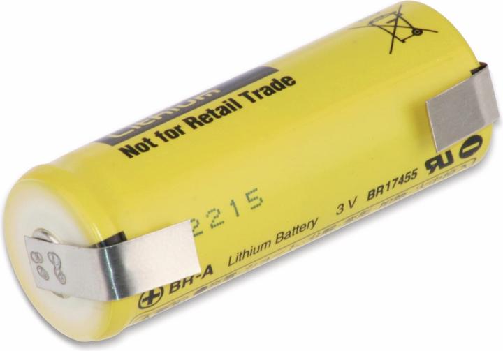 Produktbild Panasonic Lithium-Batterie BR-A, mit U-Lötfahne, 3 V-, 1800 mAh (A, 1800 mAh)