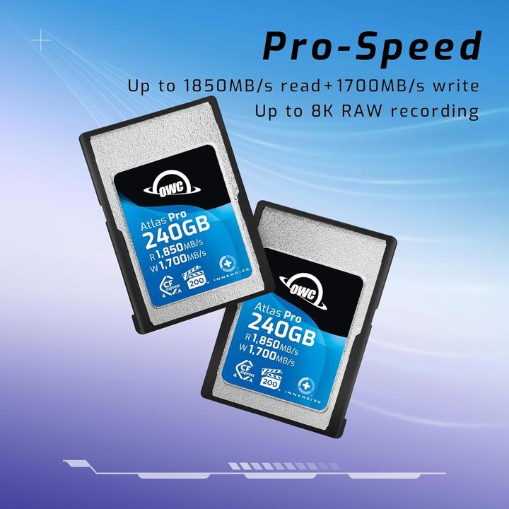 Produktbild OWC Atlas Pro Cfexpress 240GB Type A Cards - VPG 200 CFX A to B (240 GB, CFexpress Typ A)
