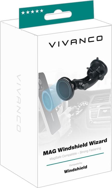 Produktbild Vivanco Smartphone KFZ Halterung MAG WIZARD, Windschutz- scheibe, magnetisch, schwarz