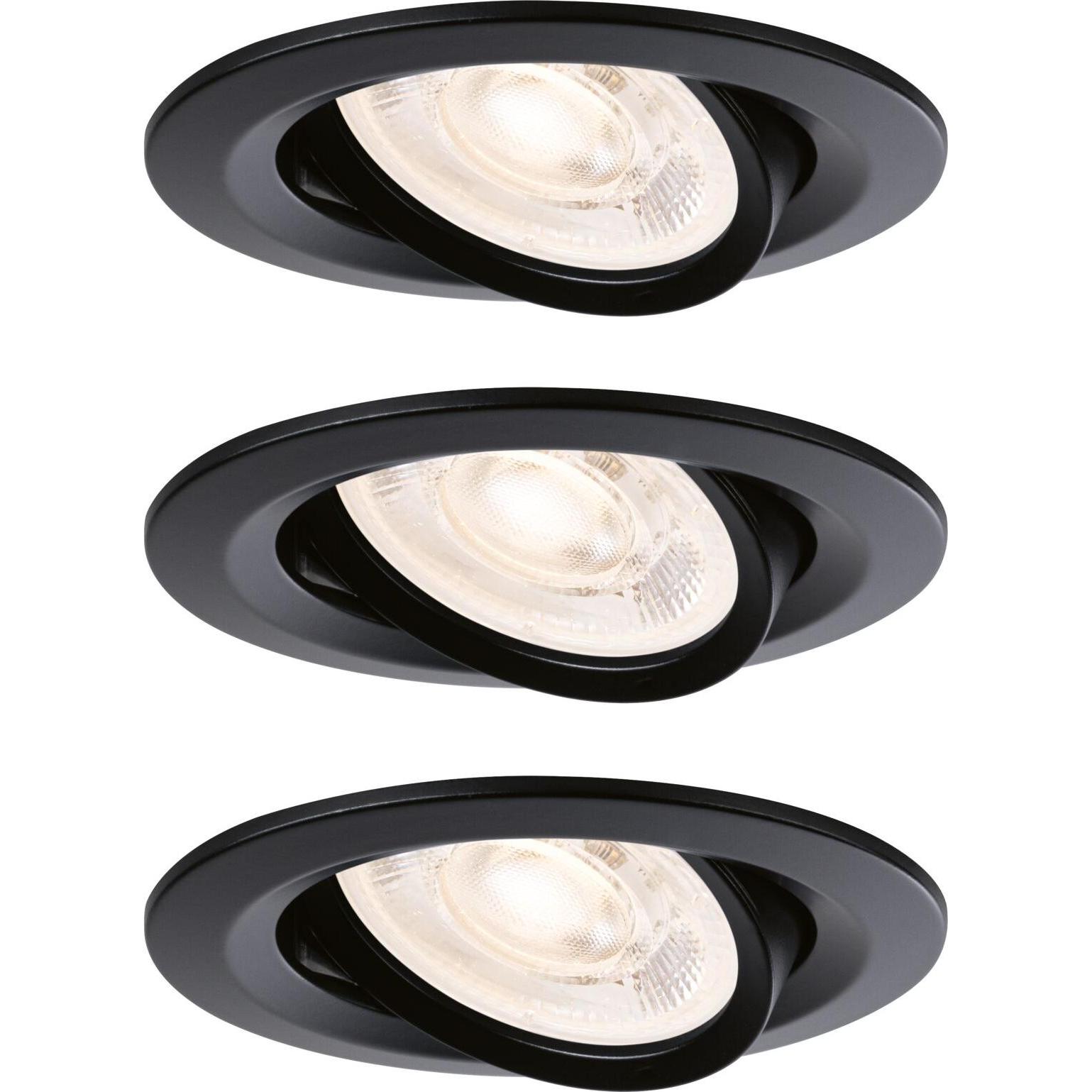 Paulmann, Applique + Plafoniera, 92418 Nova LED-Einbauleuchte GU10 4.9 W Schwarz (matt) (550 lm, GU10)