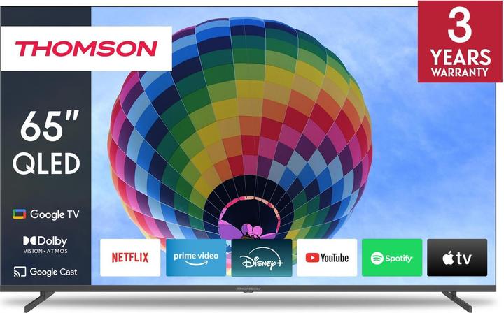 Actual product image Thomson TV Set||65"|4K/Smart|QLED|3840x2160|Wireless LAN|Bluetooth|Google TV|Dark Grey|65QG4S14 (65", QLED, 4K)
