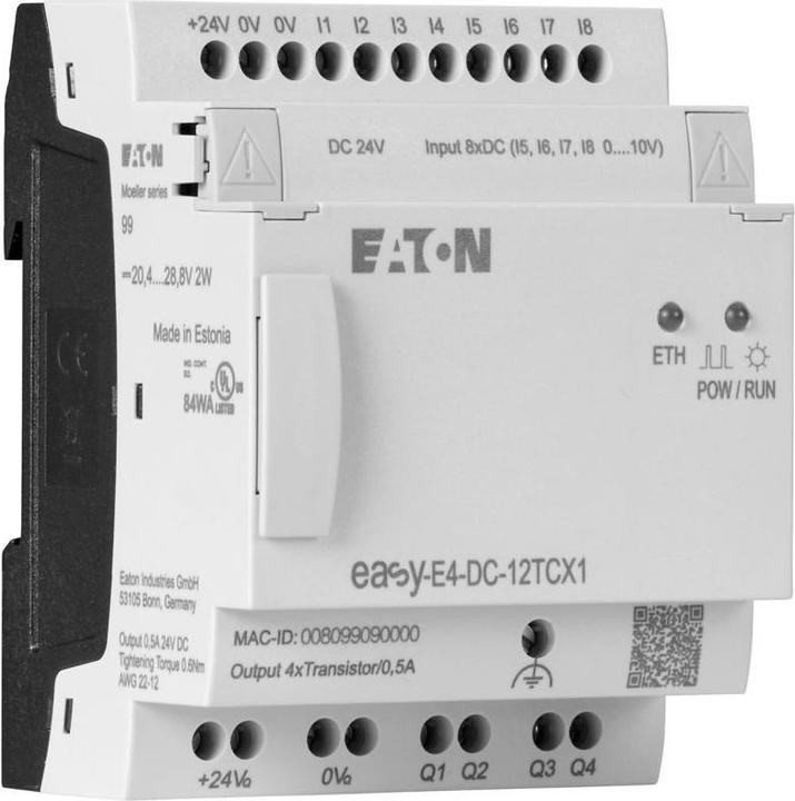 Actual product image Eaton EASY-E4-DC-12TCX1 197214 Control relay 24VDC 8DE thereof 4AE 197214