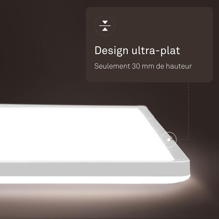 Actual product image B.K.Licht SHALLOW ultraflaches CCT LED Panel, 4000K, IP44, weiss, 580x200 (3000 lm)