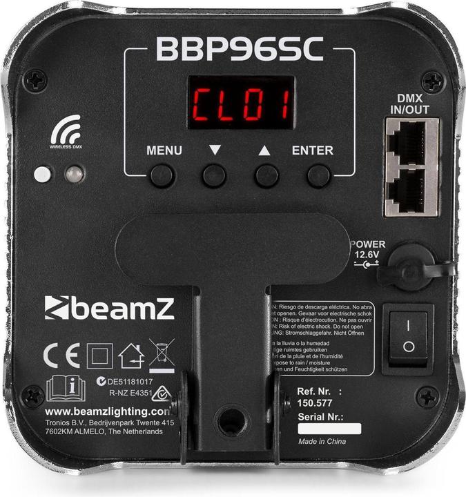 Actual product image BeamZ Floor Spotlight BBP96SC Uplight Par Chrome (12 W, LED)