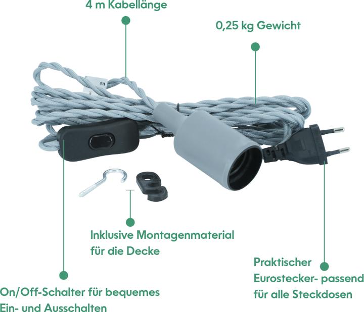 Actual product image Parus by Venso E27 lamp holder with 4m cable, improved photosynthesis and higher chlorophyll formati (LED)