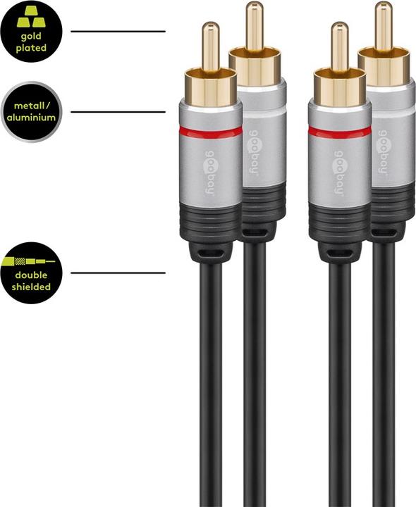 Produktbild Goobay 2 x Cinch – 2 x Cinch (3 m, Cinch)