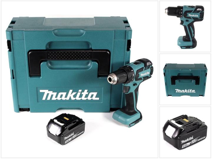 Produktbild Makita DDF 459 T1J Akku Bohrschrauber 18V 45Nm im Makpac + 1x 5,0 Ah Akku - ohne Ladegerät
